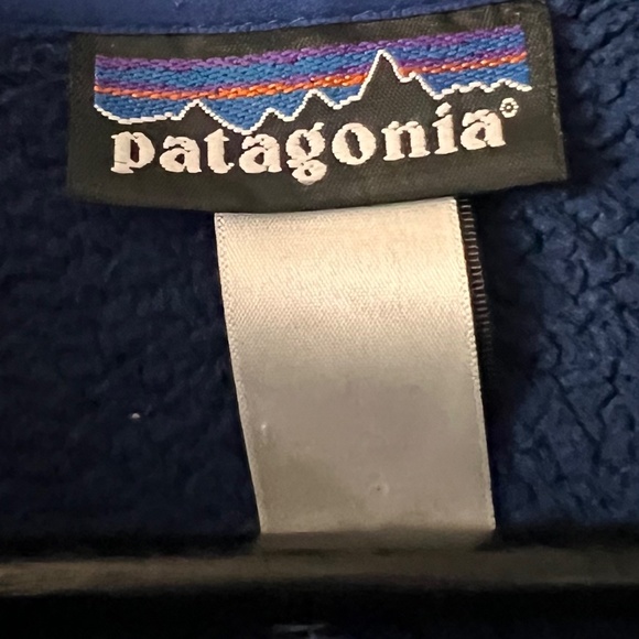 Patagonia Men's Navy Blue Woven Fleece Full Zipper Jacket Mock Neck Pockets Sz L - Picture 6 of 14